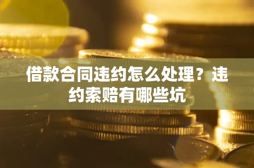 武汉借款合同违约怎么处理？违约索赔有哪些坑