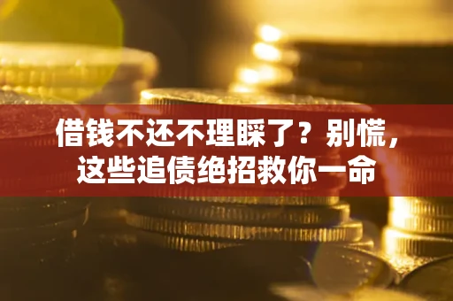 武汉借钱不还不理睬了？别慌，这些追债绝招救你一命