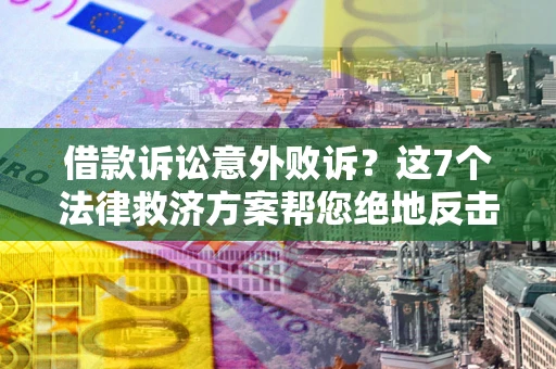武汉借款诉讼意外败诉？这7个法律救济方案帮您绝地反击！