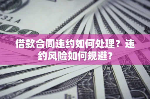 武汉借款合同违约如何处理？违约风险如何规避？