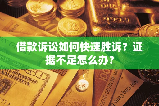 武汉借款诉讼如何快速胜诉？证据不足怎么办？